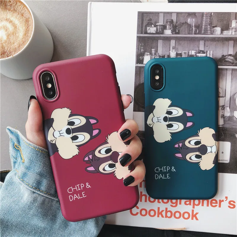 

Cute Squirrel Phone Case For iphone 7 Case Cartoon Chip Dale Coque For iphone 6 6S 8 Plus X XS XR Soft TPU Back Cover 2018 New