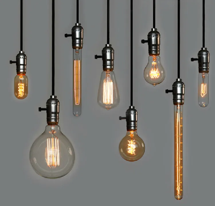

vintage Pendant lamp Voltage 110-220V E27 retro Aluminum Lamp Holder lighting industrial spider chandelier Free Shipping