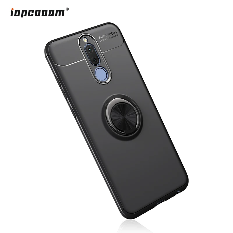 

For Huawei Mate 10 Lite Case Rotating Finger Ring Holder Matte Soft Silicone Back Cover For Huawei Nova 2i Coque5.9"inch