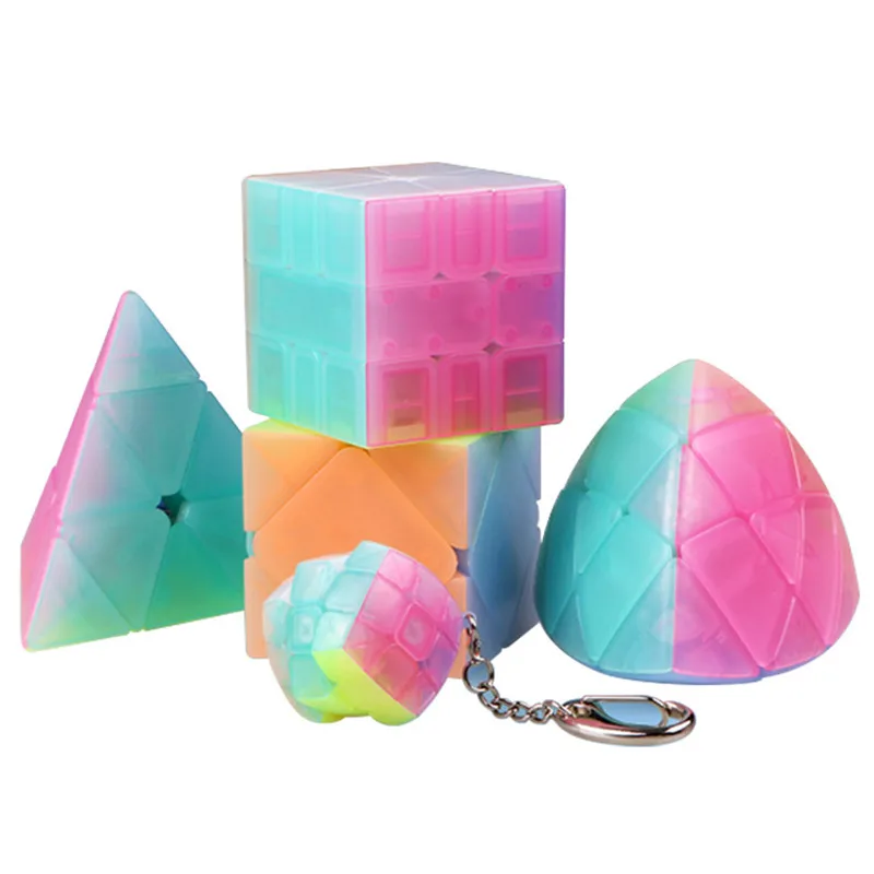 Сладкий желе красочный магический куб полупрозрачный конфеты головоломка скорость скручивание куб не наклейка Fadeless волшебный куб для детей игрушки подарок