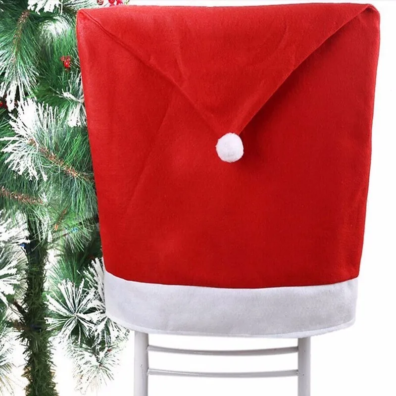 4 шт Красный Рождественский олень Снеговик Санта Клаус рождественские покрытия для стула сиденья рождественские украшения для ужина Патри подарок