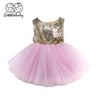 

Princess Bowknot Dress For Girls Newborn Baby Girl Lace Tulle Dresses Girls Party Sequins Gown Dress Bridesmaid Formal Dresses