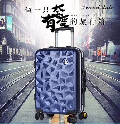 

Travel tale fashion 3D diamond stone 20/24 inch size PC Rolling Luggage leisure business Spinner brand Travel Suitcase