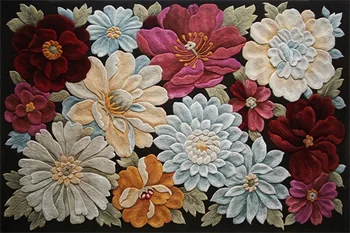 

3D European Flower Ethnic Style Bedroom Living Room Short Crystal Velvet Printing Non-slip Door Mat Carpet alfombra tapis salon