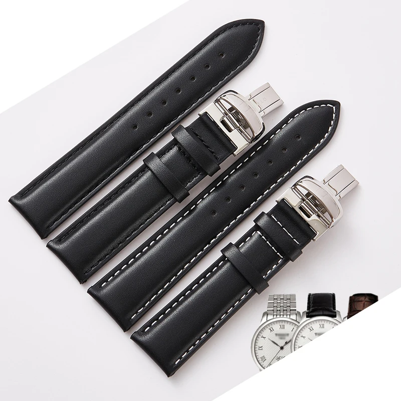 19mm pulseiras de relógio couro genuíno 20mm preto acessórios relógio ...