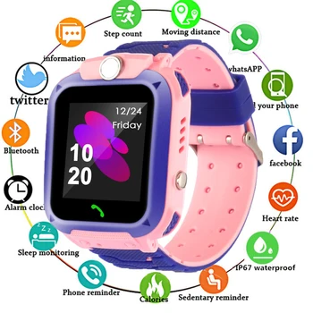 

Fashion Waterproof Tracker Smart Clock For Kids Children Girls Watch Anti-lost SOS Call SmartWatch for IOS Android High Quality