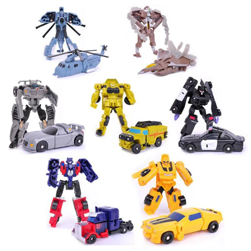 7 шт./партия трансформационный робот-автомобиль, набор, деформация, робот, фигурки, игрушка для мальчика, модель автомобиля, детский подарок