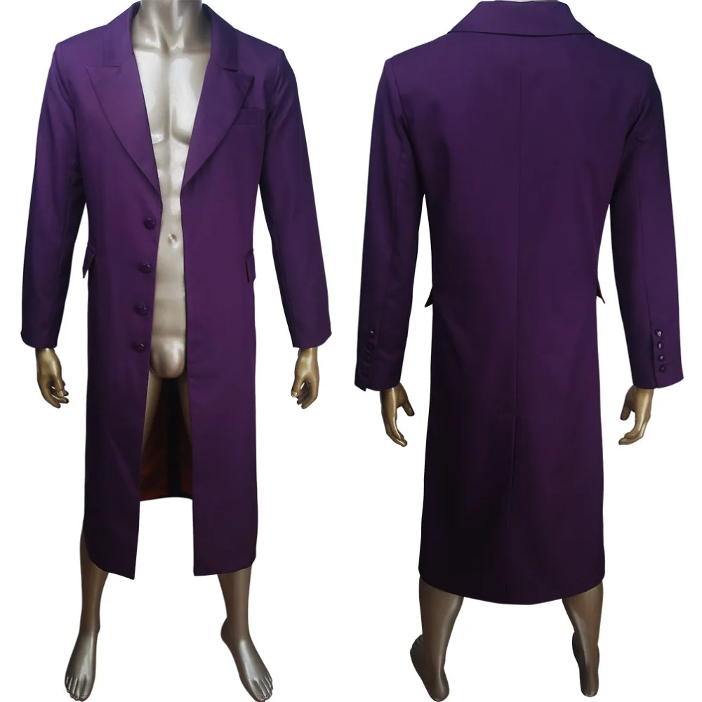 Supervillain clown Batman archenemy Joker cosplay costume overcoat outwear halloween make-up carnival costume Batman Suicide Supervillain clown Batman archenemy Joker cosplay costume overcoat outwear halloween make-up carnival costume Batman Suicide