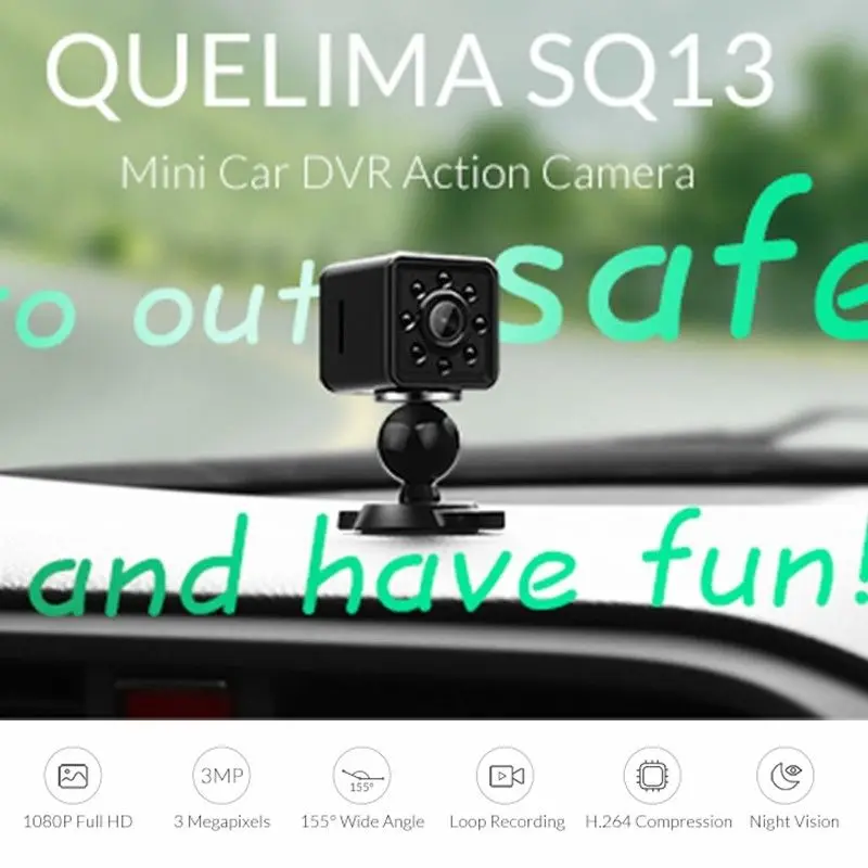 32GB Card+Quelima SQ13 WiFi DVR Recorder Night Vision Mini Camera 1080P HD USB | Безопасность и защита