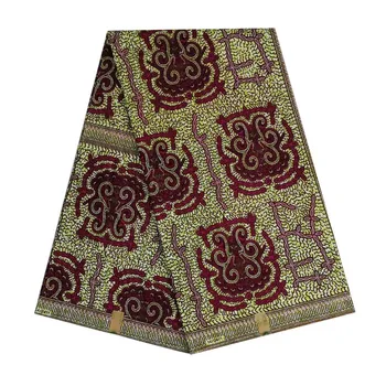 

wax african nigerian block printed in fabric 100% cotton 6yards high quality hot sale V-L 611