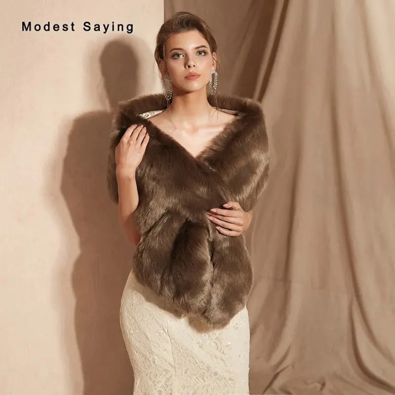 faux fur shawls for weddings