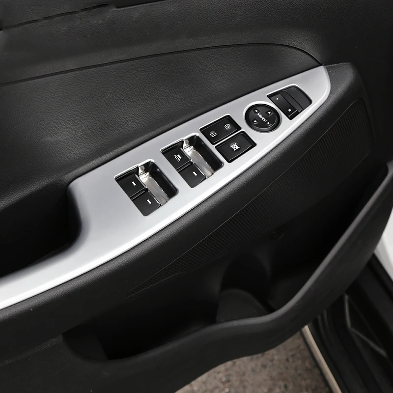  Car Interior Door Armrest Panel Window Switch Lift Buttons Cover Trim Sticker For Hyundai Tucson 20