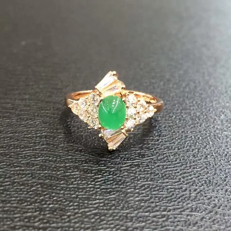 

Qi Xuan_Fashion Jewelry_Colombia Green Stone Fashion Rings_Rose Gold Color Green Stone Woman Rings_Factory Directly Sales