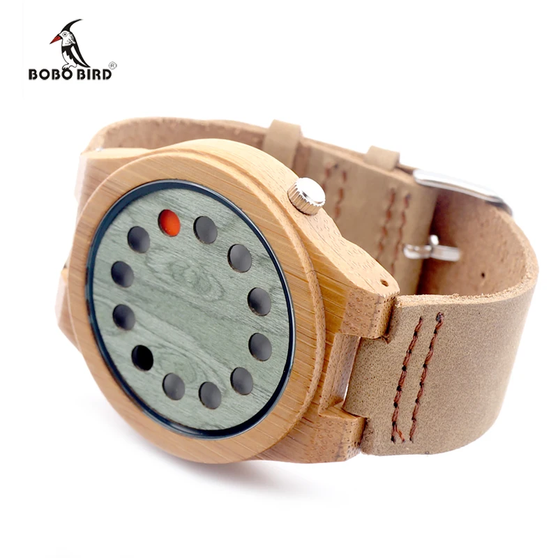 BOBO BIRD New Design Fashion Mens Wood Watches Business Bamboo Wooden Wristwatches Casual Clock Relojes Hombre C-A03