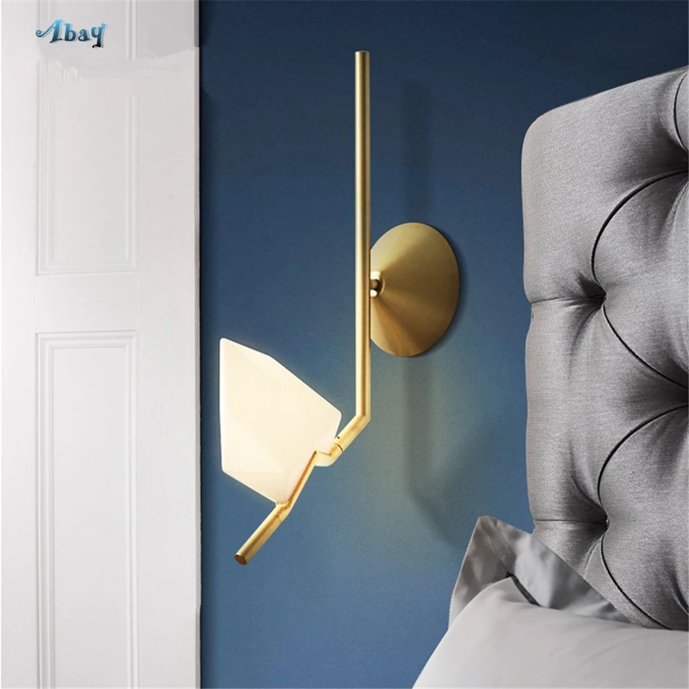 

Nordic Creative Iceberg Wall Lamps Living Room Decoration Corridor bedroom Lamp Home Deco Gold led wall sconces Light Fixture