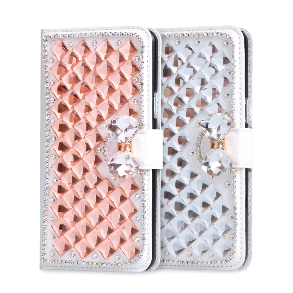 

For LG X View Case K500 Luxury Wallet Leather For LG X screen X View K500N K500DS Filp Rhinestone Cover Holder Stand Phone Bag