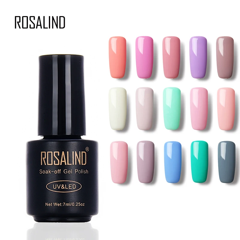 

Rosalind 7ml Pure Color Hybrid Nail Gel Polish Uv Led Top Coat Base Coat Gel Primer Varnish Gel Nail Polish Lacquer Nail Art