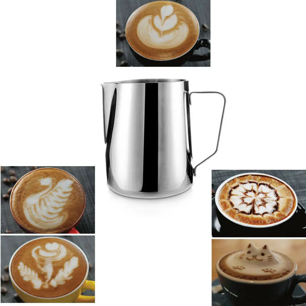 1pcs Stainless Steel Espresso Milk Coffee Cup Mugs Thermo Latte Art Pull Flower Cup Cappuccino Coffee Tools Cups150-600ml