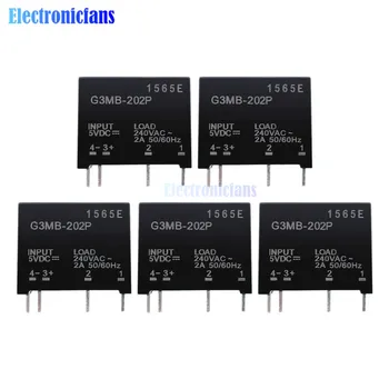 

5PCS G3MB-202P G3MB 202P Relay Module DC-AC PCB SSR In 5V DC Out 240V AC 2A Solid State Relay Module For Arduino