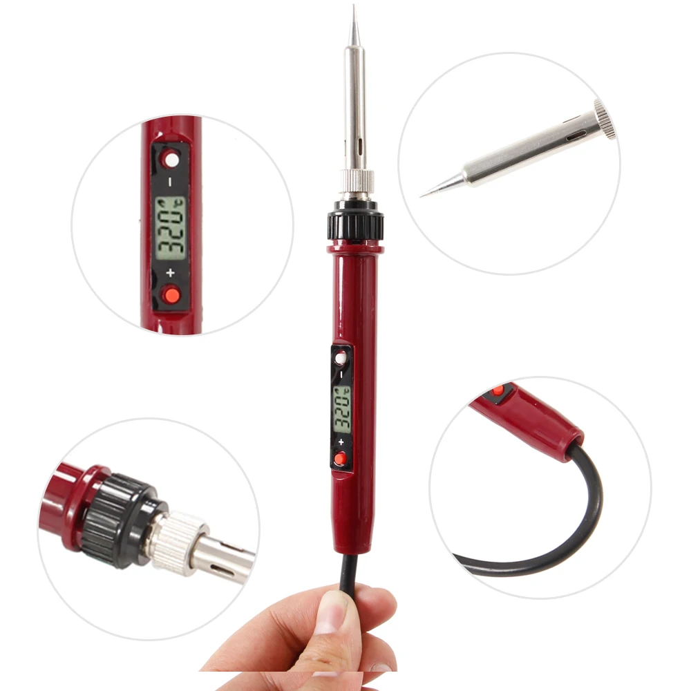 

Professional Electric Soldering Irons LCD Digital AC 220V Mini Soldering Station Temperature Adjustable Soldering Iron 80W EU