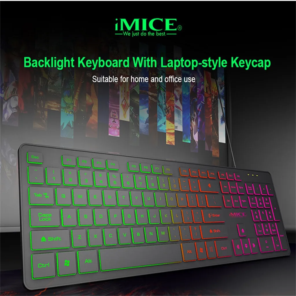 IMICE KA-200 подсветка подвесная механическая клавиатура 104 клавиш синий переключатель игровые клавиатуры для планшетного компьютера русская наклейка