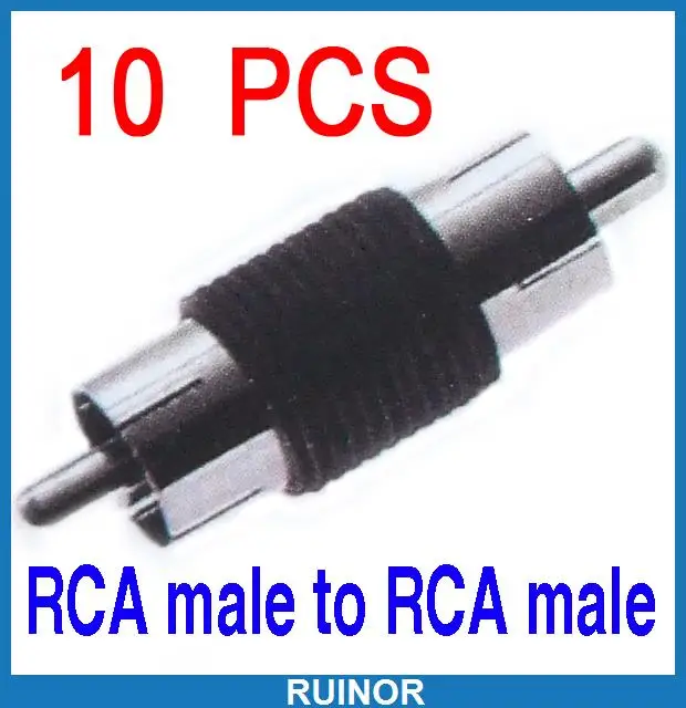 

10pcs RCA Male to RCA Male Plug CCTV TV Adapters