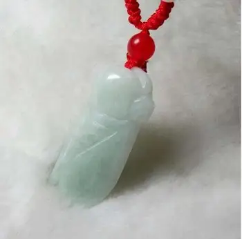 

Natural Myanmar jade carving cicada pendants auspicious jewelry gifts free necklace rope