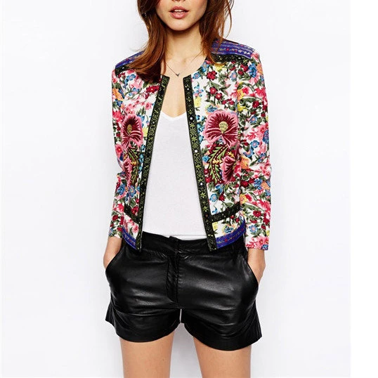 High Street chaquetas primavera verano corta chaqueta de punto étnico abrigos ocasionales adelgazan mujeres chaquetas Outwear CJ6076|jacket black|jacket canvasjacket stripper AliExpress