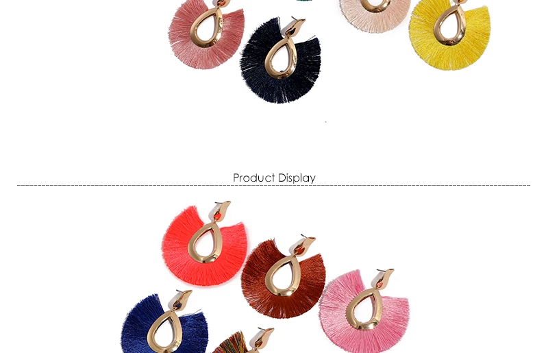 AYAYOO Bohemian Tassel Earrings Yellow Flower Statement Fashion Drop Earring For Women Wedding Party Ethnic Jewelry (3)