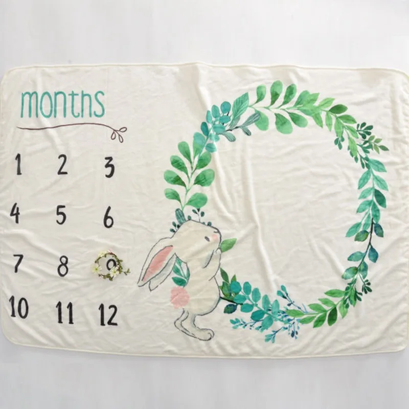 MOTOHOOD Newborn baby Monthly Growth Coral Fleece Blanket photography props Background Cloth Kids Girls Boy Blanket Decoration   (10)