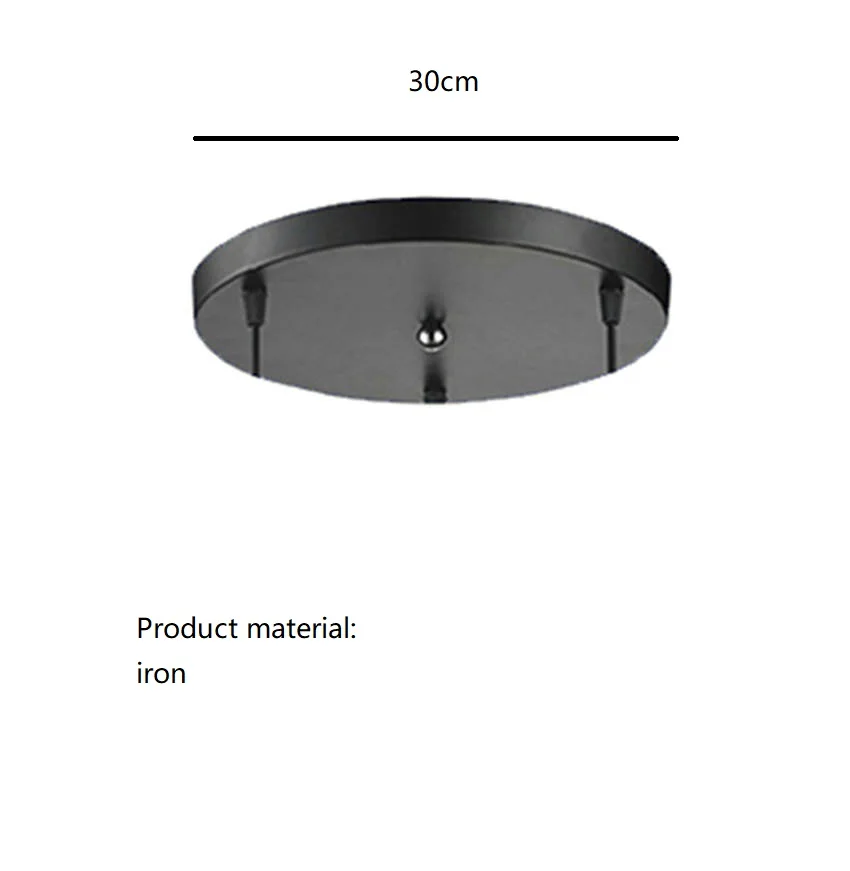 Современная Скандинавская Потолочная пластина черного/белого/золотого железа/меди с тремя круглыми головками, 3 полоски, стандартная потолочная основа, led Прямая поставка - Цвет корпуса: black round iron