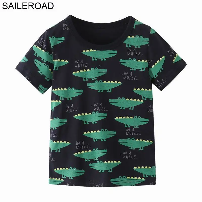 SAILEROAD 2-7 Т мультфильм животных Акула Baby Boy Футболка для детских рубашек для детей Топы мальчика Тис Одежда Детские футболки - Цвет: 2701 same picture