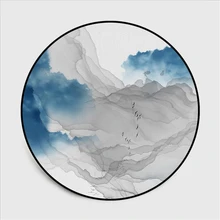 AOVOLL ковры для современной гостиной, китайский стиль, абстрактный Рисунок гор, круглые ковры для спальни, ковер для детской комнаты