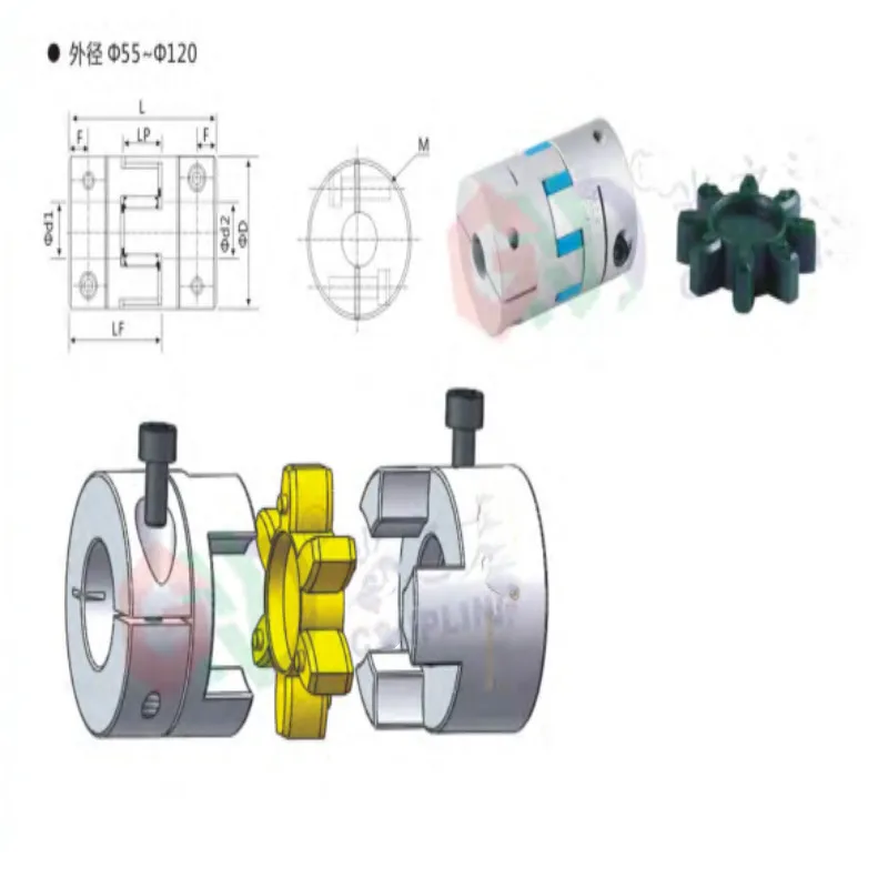 Муфта вала из алюминиевого сплава слива цветок Гибкая пара зажим D14 L22 Bore4X4 Паук Гибкая кулачковая муфта