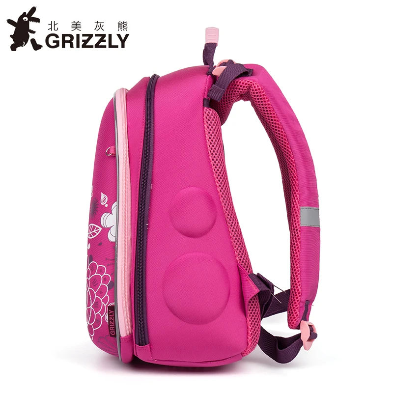 GRIZZLY новые модные школьные сумки с героями мультфильмов для девочек ортопедические водонепроницаемые Рюкзаки для начальной школы для детей 1-4 класса