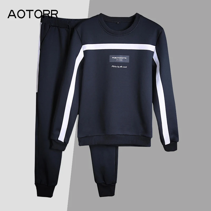 

2019 Spring New Men's Hoodies Tracksuit Mens Set Sweatshirt Sweatpants High Street Jacket Sets Male New Brand Malechandal hombre