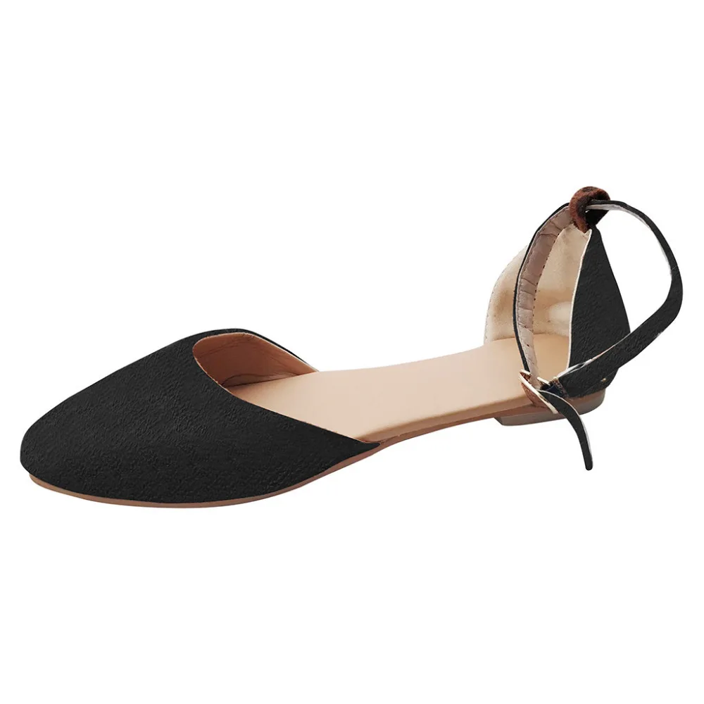 

Women Pointed Toe Shallow Mouth Platform Sandals Retro Single Buckle Strap Slip-on Beach Shoes Sandals zapatos de mujer 2019