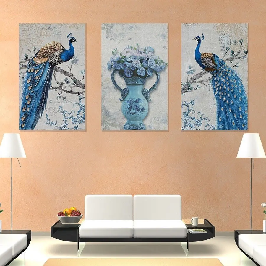 Rich Blue Peacock HD Print Canvas Paintings Wall Artwork Prints Picture Home Decor for Living Room | Дом и сад