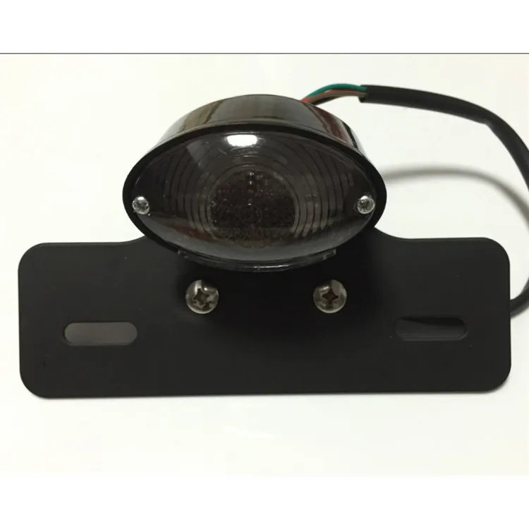 

retro black ellipse smoke lens with metal bracket moto indicator flashers motorcycle tail light for harley LED moto brake light