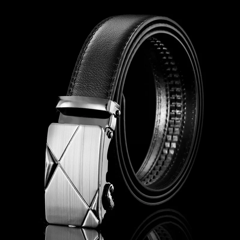 Mens Business Style Belt Black Pu Leather Strap Male Waistband Automatic Buckle Belts For Men Top Quality Girdle Belts For Jeans