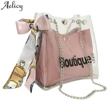 Aelicy, женская сумка для отдыха, прозрачная сумка на плечо с буквенным принтом, повседневная сумка через плечо для женщин, bolsa feminina, Прямая поставка