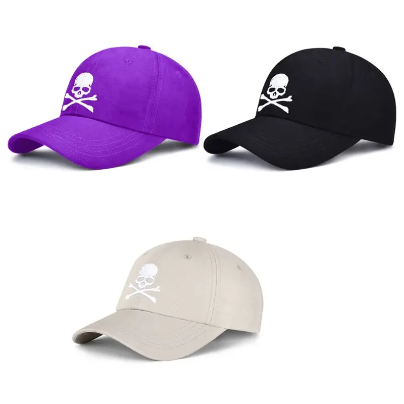 

Unisex Couples Harajuku Crossbone Skeleton Skull Embroidery Baseball Cap Hip Hop Sports Adjustable Snapback Peaked Trucker Hat