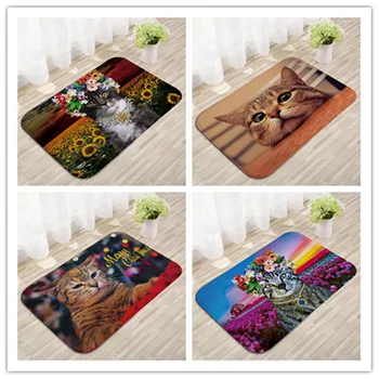 

Modern Style Lovely Painting Dog Anti-slip Print Carpets Floor Mat Outdoor Rugs Animal Cat Front Door Mats High Quality Mats