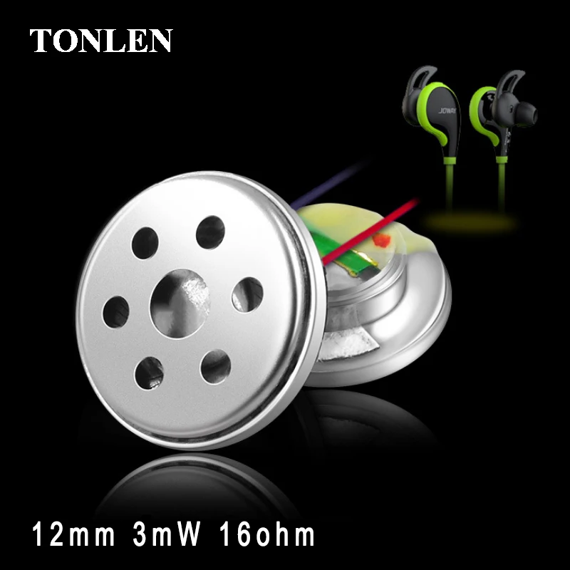 

TONLEN 2pcs Round 12mm 3W 16ohm Subwoofer In-ear Bluetooth Headset Speakers Unit DIY Athletic Bluetooth Headset Speaker Unit