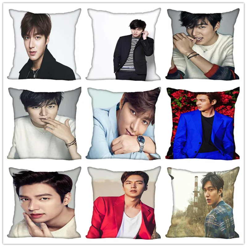 

Custom KPOP Lee Min ho Square Pillowcase Custom Zippered Bedroom Home Pillow Cover Case 1pcs custom 40x40cm