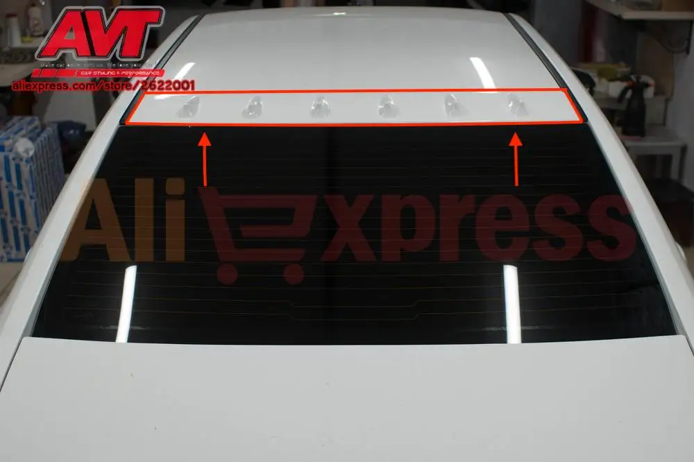 

Canopy on rear window 6 canines for Lada Vesta 2015- rear wing spoiler racing style car styling decoration