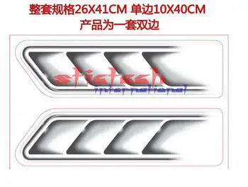 

by dhl or ems 50pcs Car Styling 3D Fake Vents Decorative Outlet Side Vents stickers Funny Emblem Symbol Creative Stickers