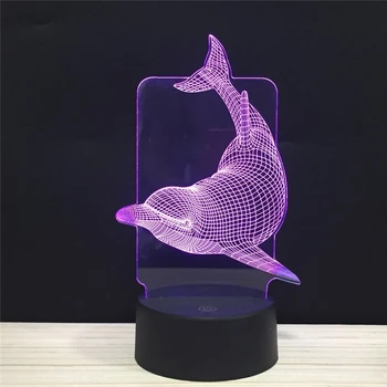 

Lucky Dolphin Sign LED 3D NightLight Acrylic Night Lamp Light Luminary With Touch And Remote Lamps Lights Kids Decoration Mylamp