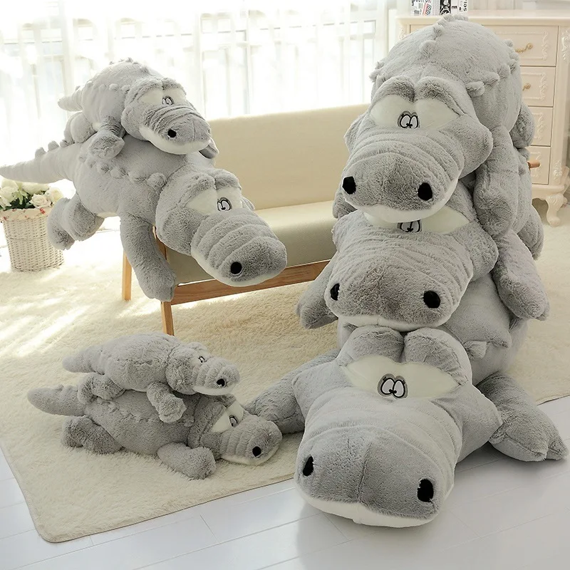 60cm Cute Crocodile Lying Section Plush Pillow Mat Hand Doll Stuffed Toy Cartoon Toys Kids Prize Gift WJ496