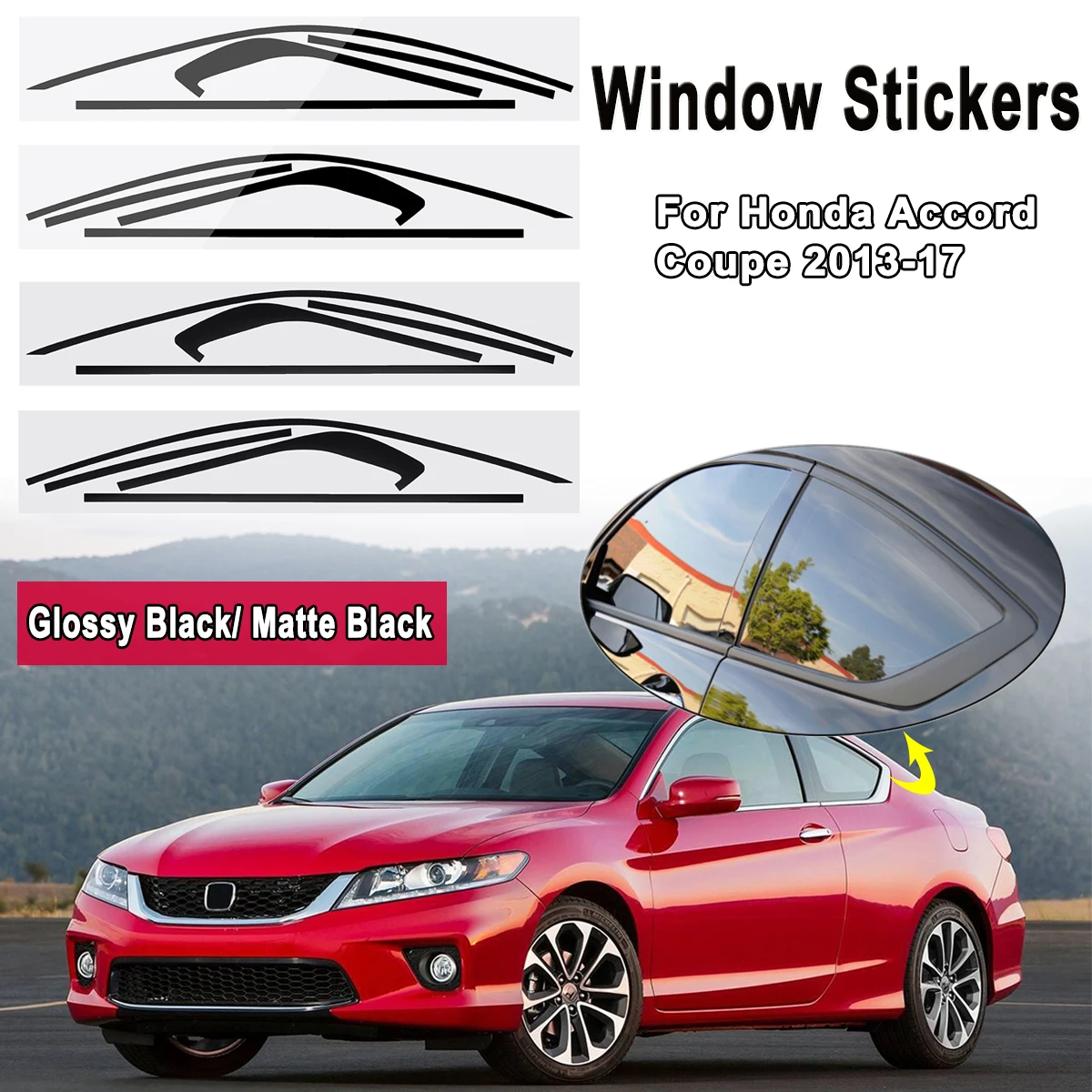 Автомобильные наклейки для Honda Accord For Coupe 9th 2013 2014 2015 2016 2017 матовые глянцевые черные